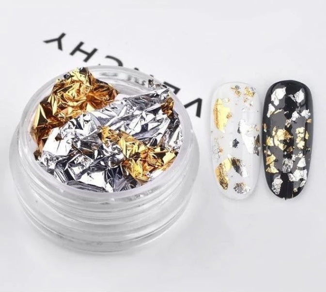 Chunky Nail Foil Flakes | Reflective Tin Foil Fragment Nail Jewelry
