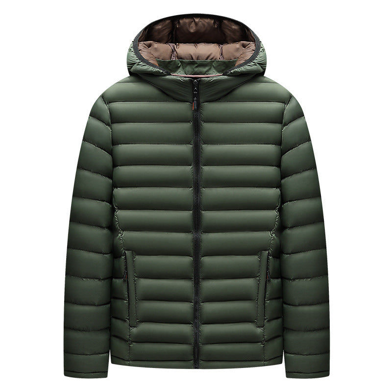 Men's Lightweight Down-Padded Jacket | Packable Storage Rib Cuff Winter Coat