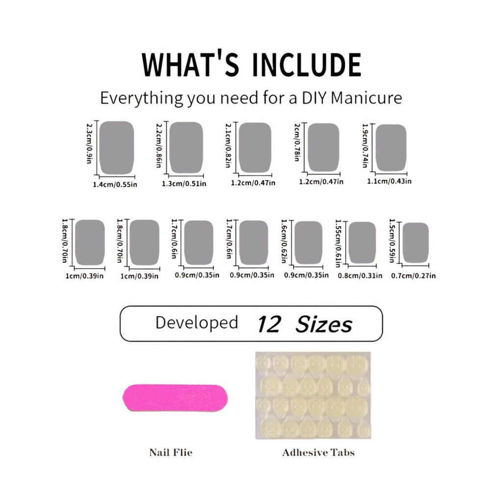 Elegant Sweet Love Heart Press-Ons | Simple Full Cover False Nail Patches