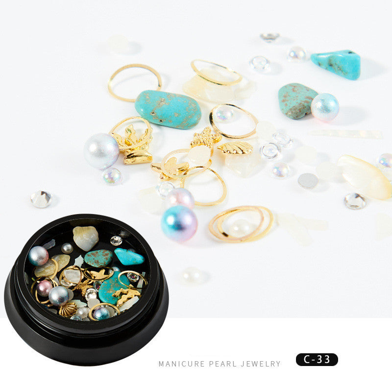 Trendy Copper Round Rivets & Sequins | Xingyue Star Moon Nail Drill Ornaments Set