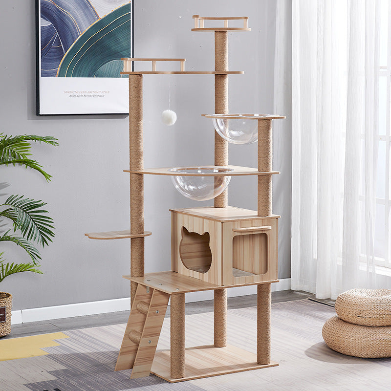 Multi-Functional Cat Tree | Climbing Frame, Scratch Post, & Cozy Cat Nest