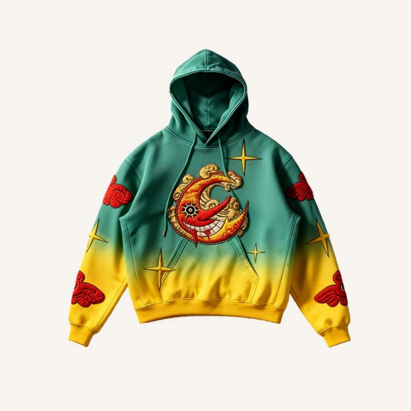 Retro Aesthetic Printed Hoodie | Loose Fit Casual Pullover Sweatshirt