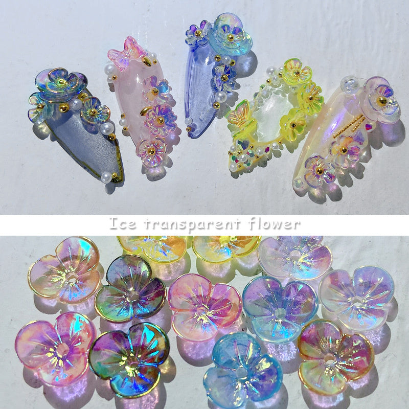 Elegant Flower Butterfly Nail Charms | Rhinestone & Glitter Nail Art Set