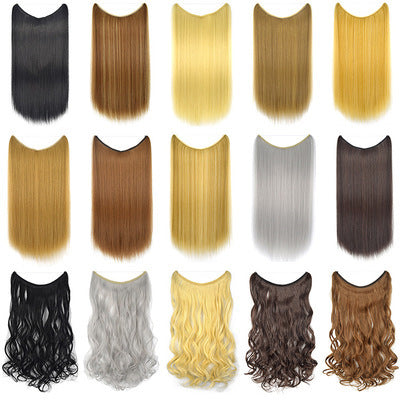 Silky Straight 22" Synthetic Hair Extensions | Invisible Wire No Clips