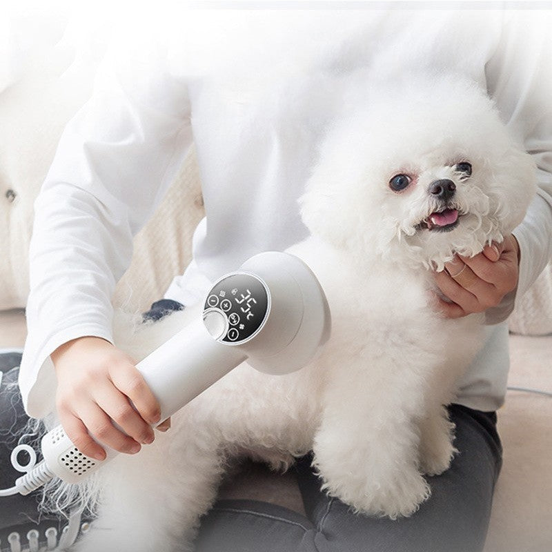 Smart Pet Hair Dryer & Comb | Silent, No-Harm Grooming Blower for Dogs & Cats