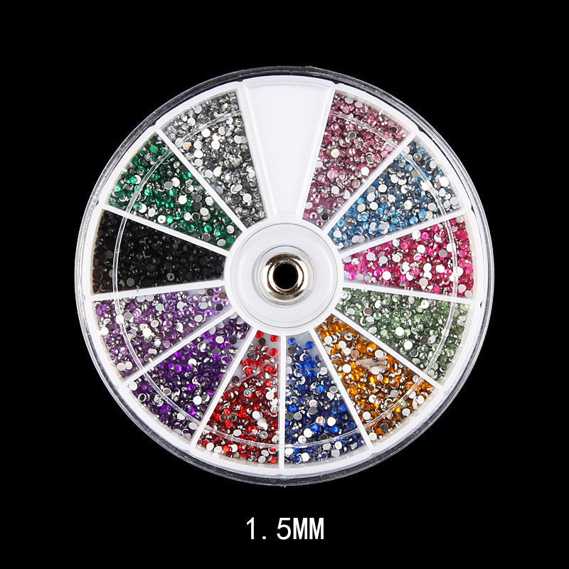 Luxurious Diamond False Nails | 12 Vibrant Rhinestone Colors