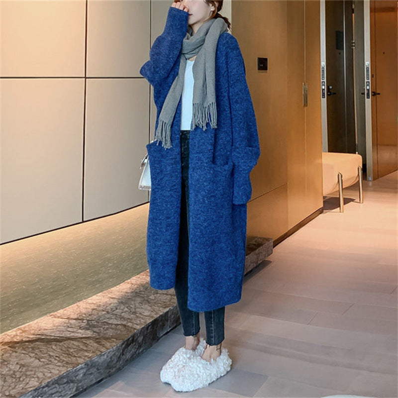 Women's Fashion Blue Loose Sweater