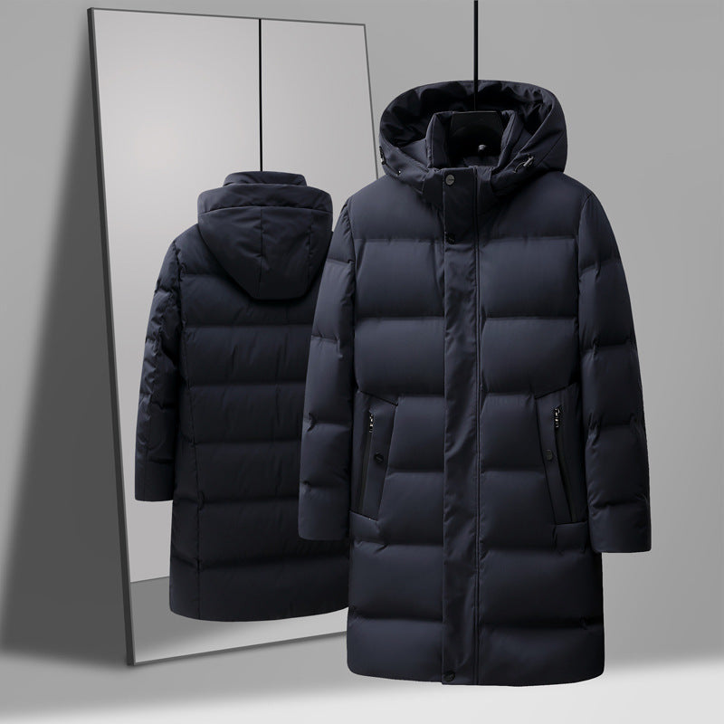 Men's Premium Mid-Length Down Jacket | Heavyweight Warm Fashion Coat