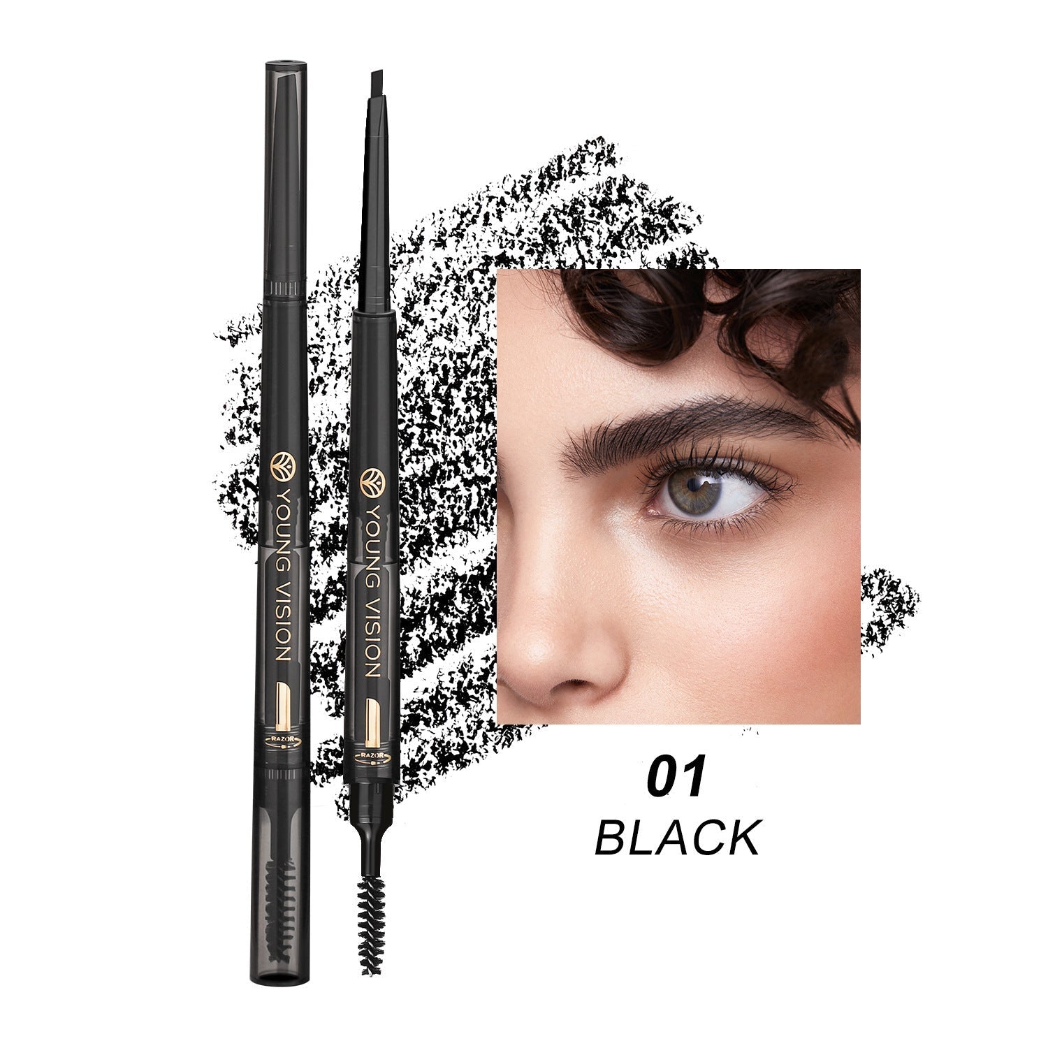 Multifunctional 3-in-1 Waterproof Eyebrow Pen | Smear-Proof Brow Pencil