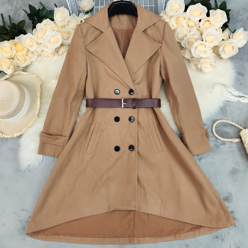 Women's Thickened Slim Fit Solid Color Coat