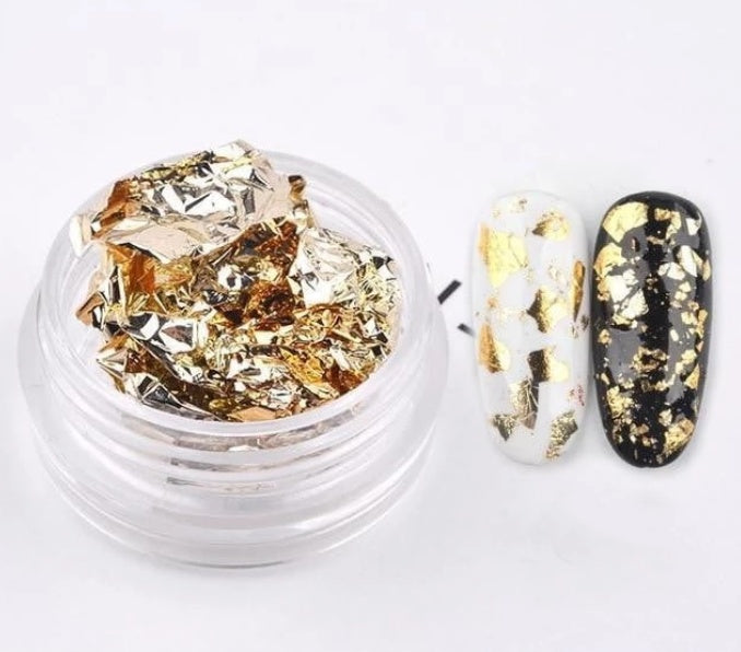 Chunky Nail Foil Flakes | Reflective Tin Foil Fragment Nail Jewelry