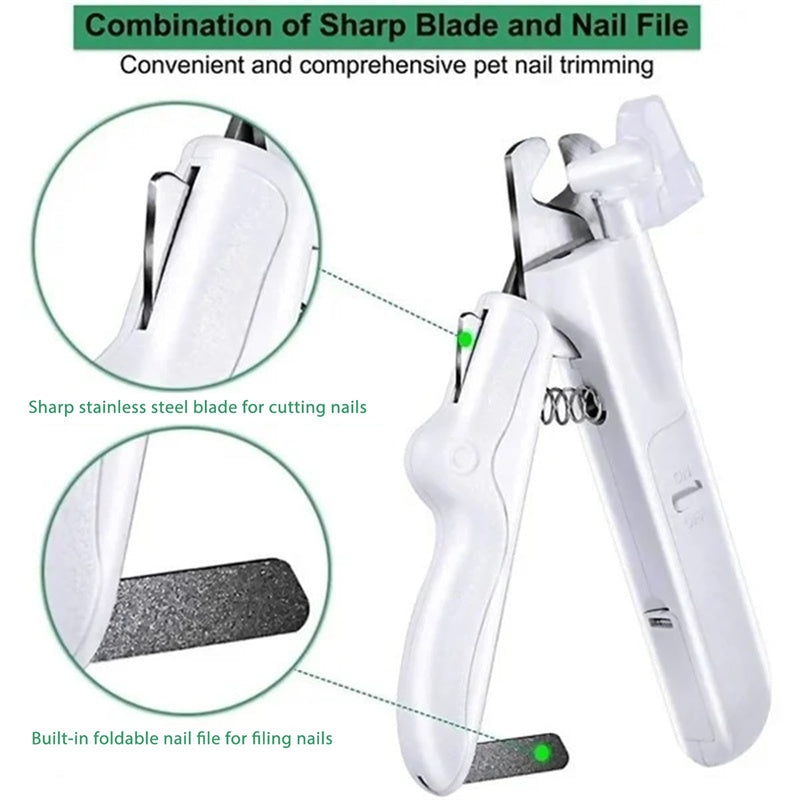Professional Pet Nail Clippers with LED Light | Safety Trimmer Tool for Dogs & Cats