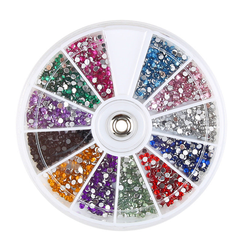 Luxurious Diamond False Nails | 12 Vibrant Rhinestone Colors