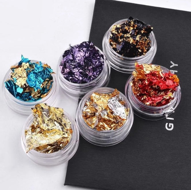 Chunky Nail Foil Flakes | Reflective Tin Foil Fragment Nail Jewelry