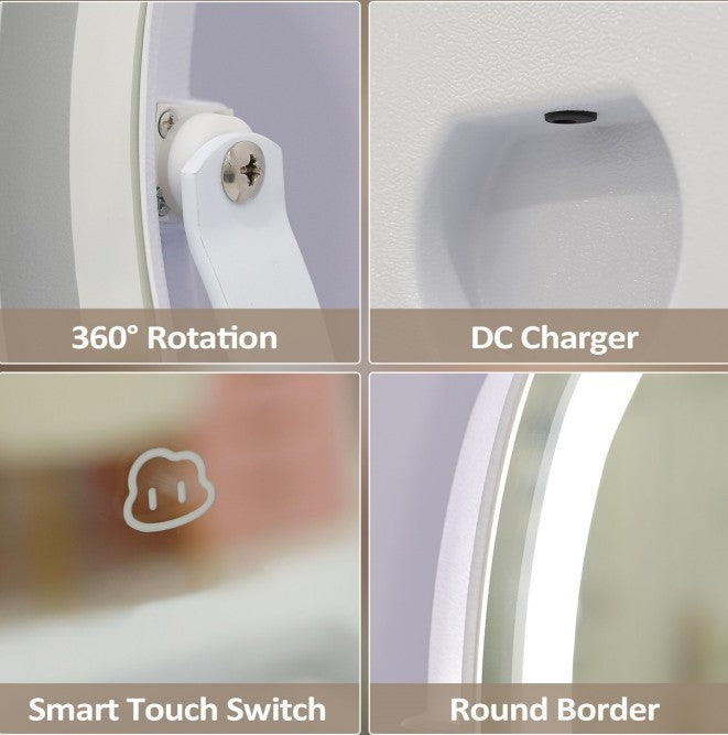 Smart Cloud LED Vanity Mirror | Wall Mount Decor with Dimmable Light Strip