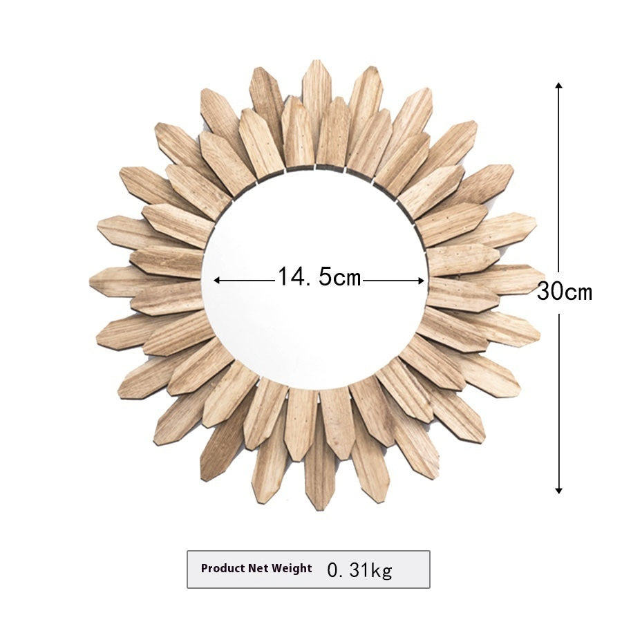 Handmade Solid Wood Wall Mirror | European Entryway & Hotel Lobby Decoration