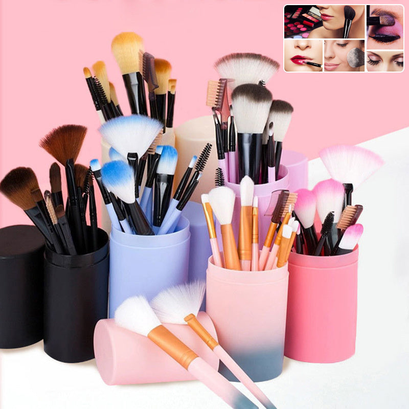 Deluxe 12pc Makeup Brush Kit | Essential Tools for Eyeshadow, Lashes, and Face