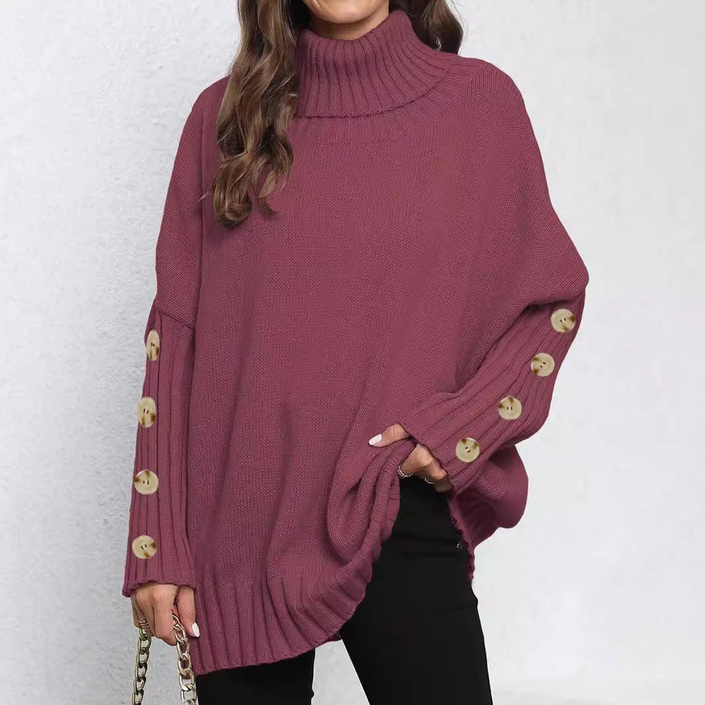 Women's Turtleneck Lapel Knit Pullover