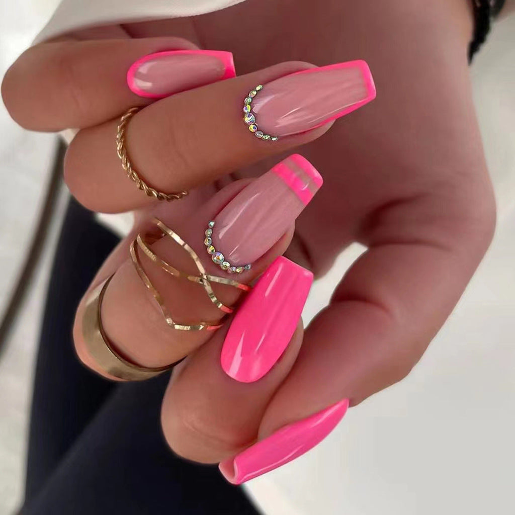 Luxury Wearable False Nails | Colorful Crystal European/American Manicure