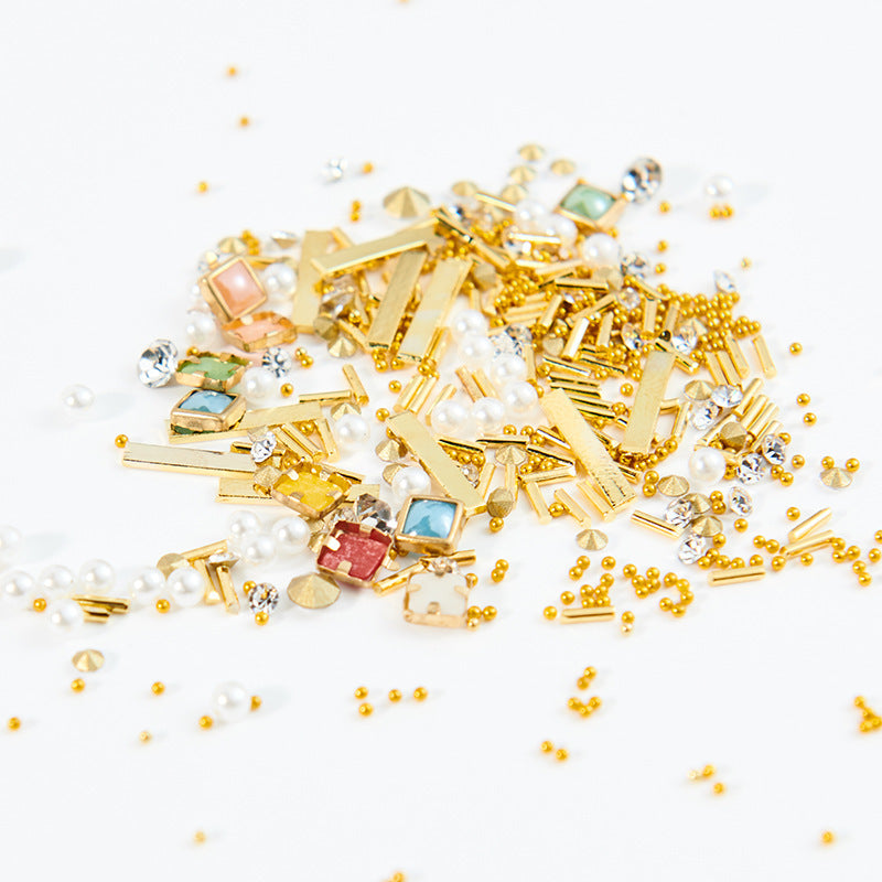 Trendy Copper Round Rivets & Sequins | Xingyue Star Moon Nail Drill Ornaments Set