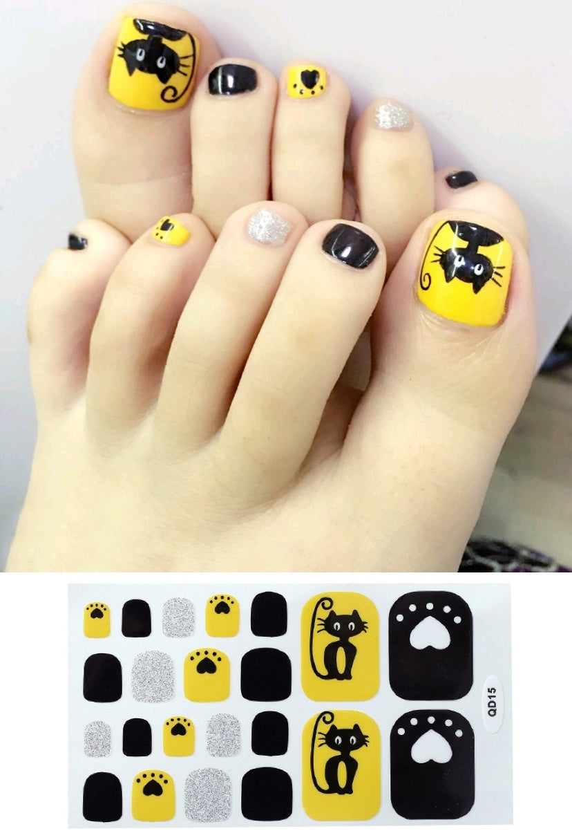 Cute & Waterproof Foot Nail Stickers | Easy-Apply Pedicure Decals