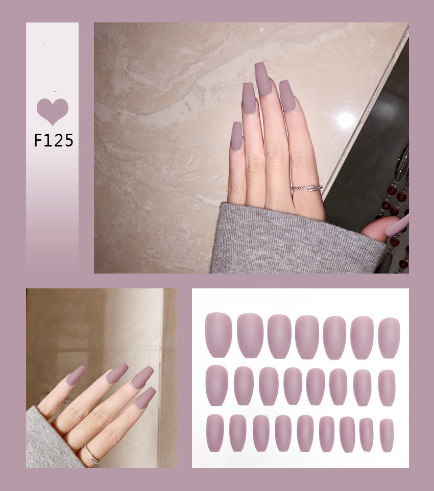 Velvet Scrub Texture Ballet Coffin False Nails | Full Cover Matte Manicure