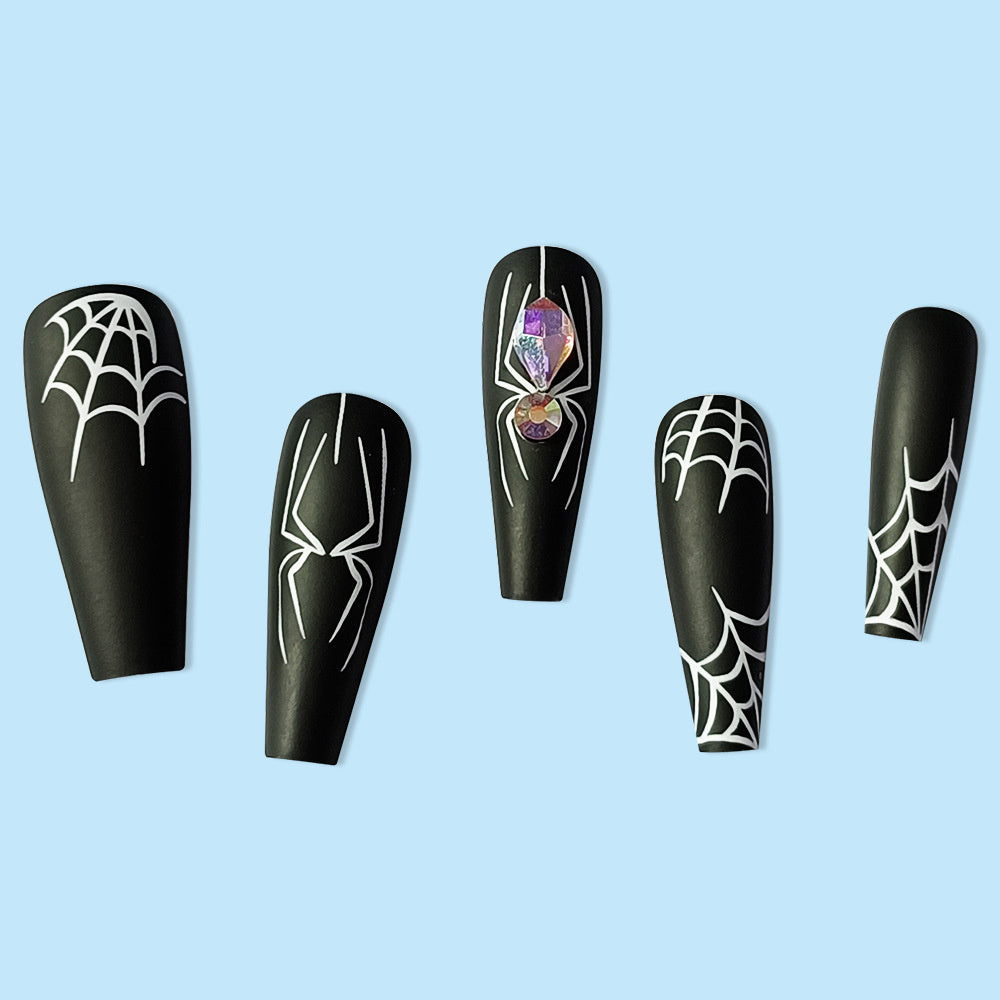Gothic Dark Spider False Nails | Sweet & Cool Halloween Wearable Armor Set