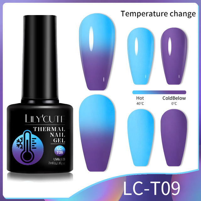 Winter Thermal Color Changing Gel Nail Polish | Mood Temperature Effect Polish