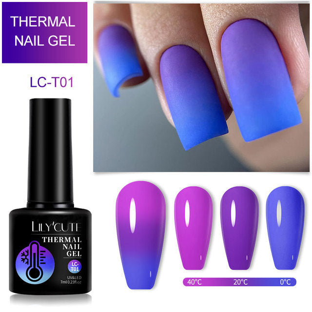 Winter Thermal Color Changing Gel Nail Polish | Mood Temperature Effect Polish