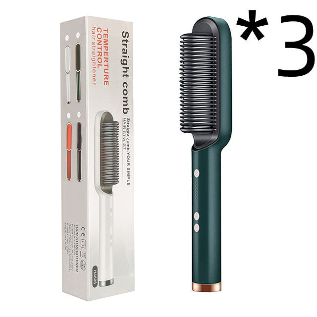 Electric Hair Brush Straightener & Curler | Dual-Purpose Negative Ion Hot Comb