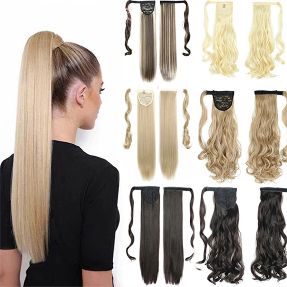Straight Fake Hair Ponytail | Heat Resistant Synthetic Wrap Around Tail