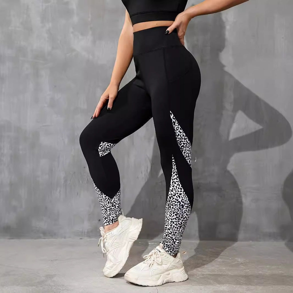 High Waist Tight Patchwork Color Block Yoga Pants