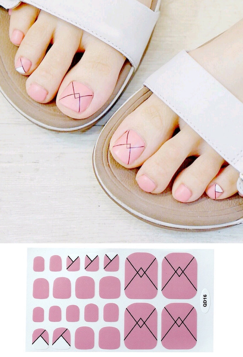 Cute & Waterproof Foot Nail Stickers | Easy-Apply Pedicure Decals