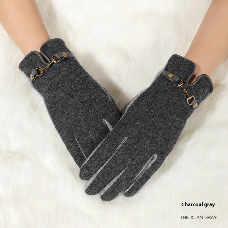 Warm Windproof Fleece Thick Touch Screen Winter Gloves