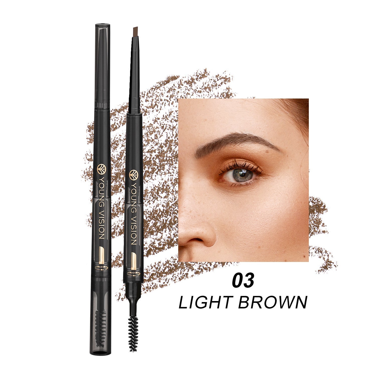 Multifunctional 3-in-1 Waterproof Eyebrow Pen | Smear-Proof Brow Pencil
