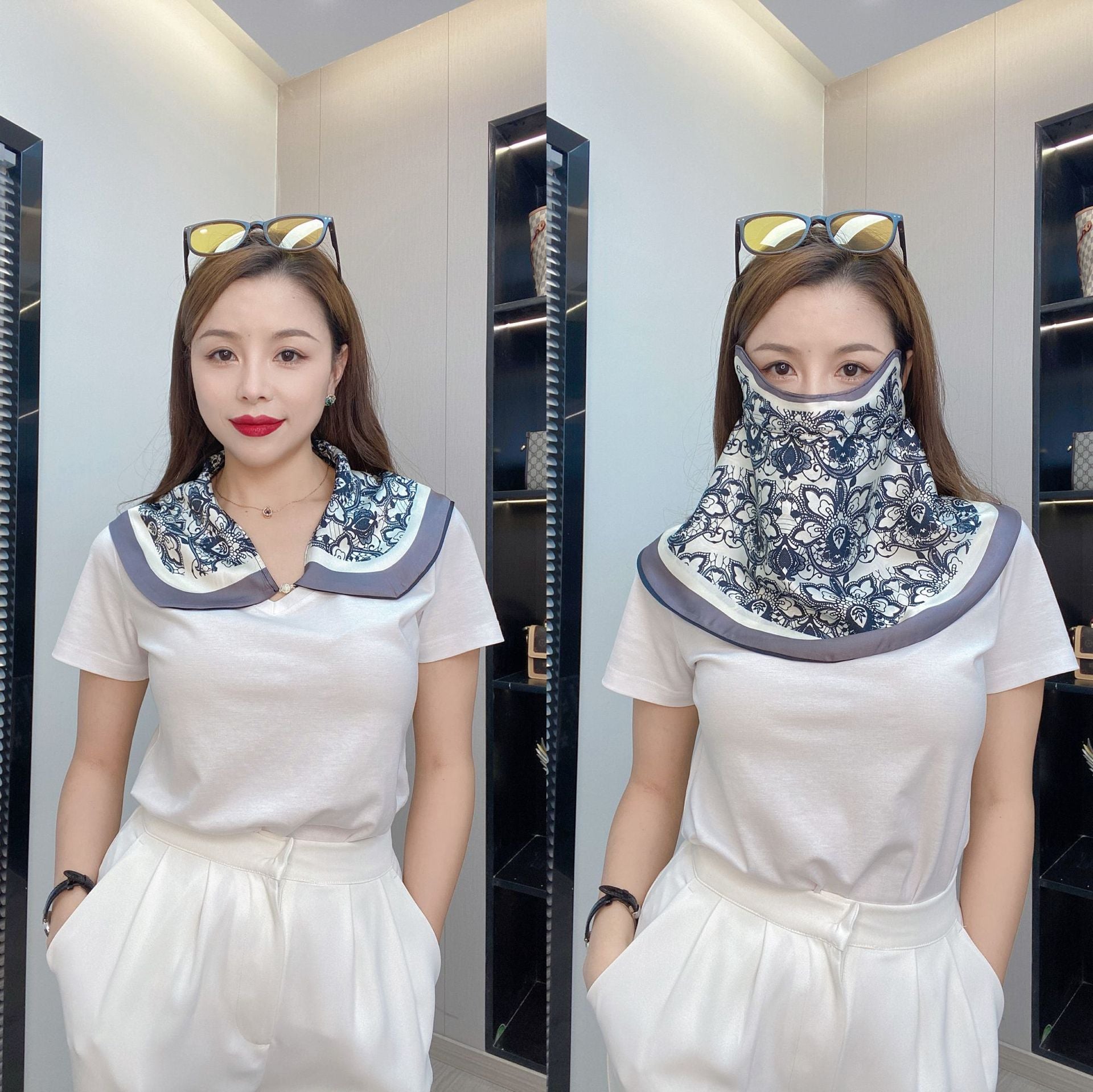 Women's Printed Breathable Summer Sunscreen Face Mask