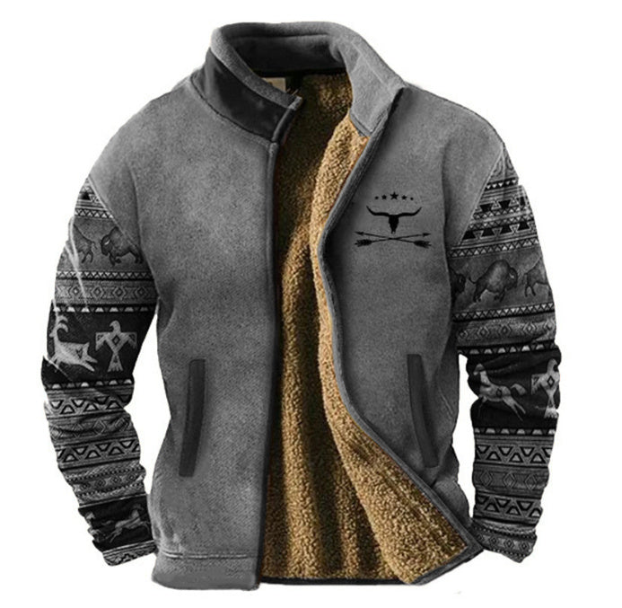 Warm Fleece Jacket Coat for Men | Trendy Cotton Clothes Outerwear