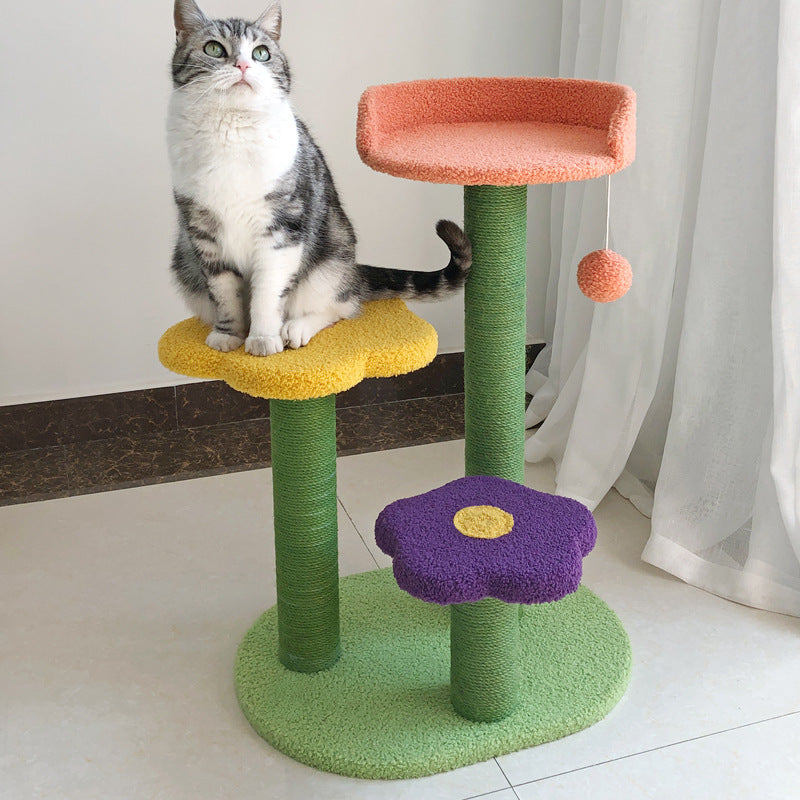 Tall Cat Tower with Scratch Board | Wear-Resistant Cat Climbing Tree