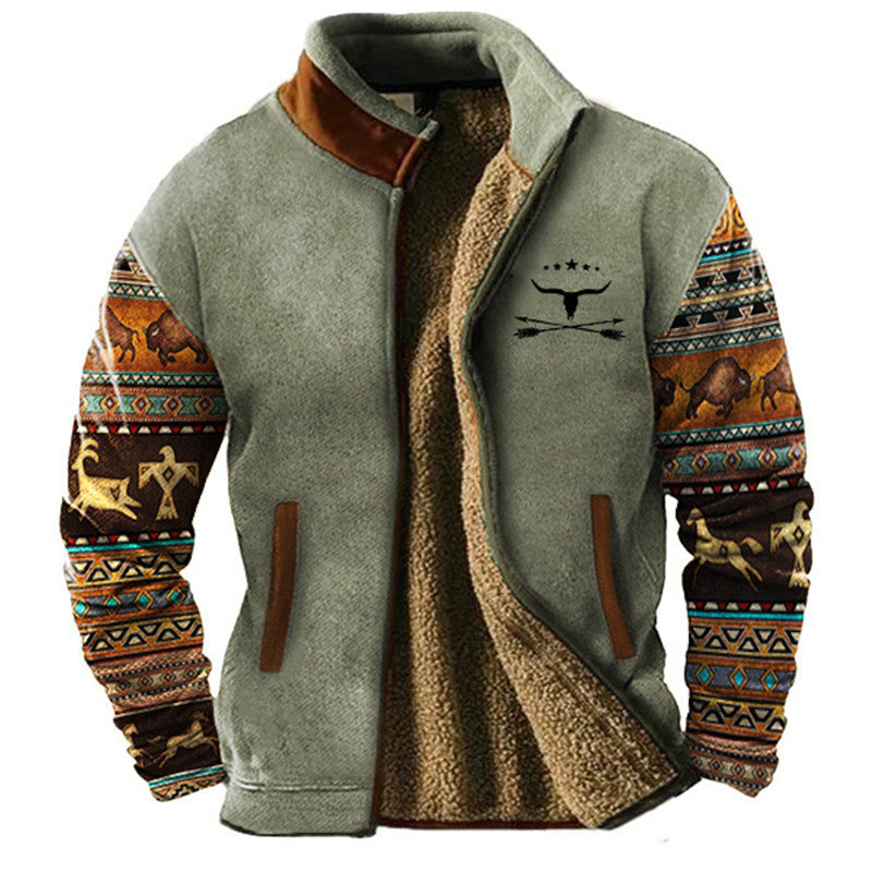 Warm Fleece Jacket Coat for Men | Trendy Cotton Clothes Outerwear