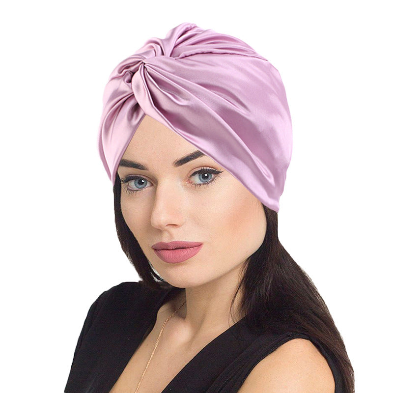 Cross-Twist Double-Layer Satin Sleep Cap