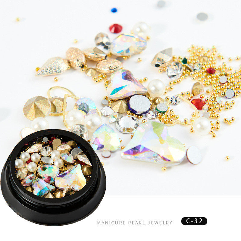 Trendy Copper Round Rivets & Sequins | Xingyue Star Moon Nail Drill Ornaments Set