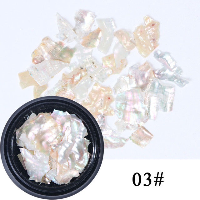 Natural Nail Shell Flakes | Iridescent Abalone Nail Art Decoration