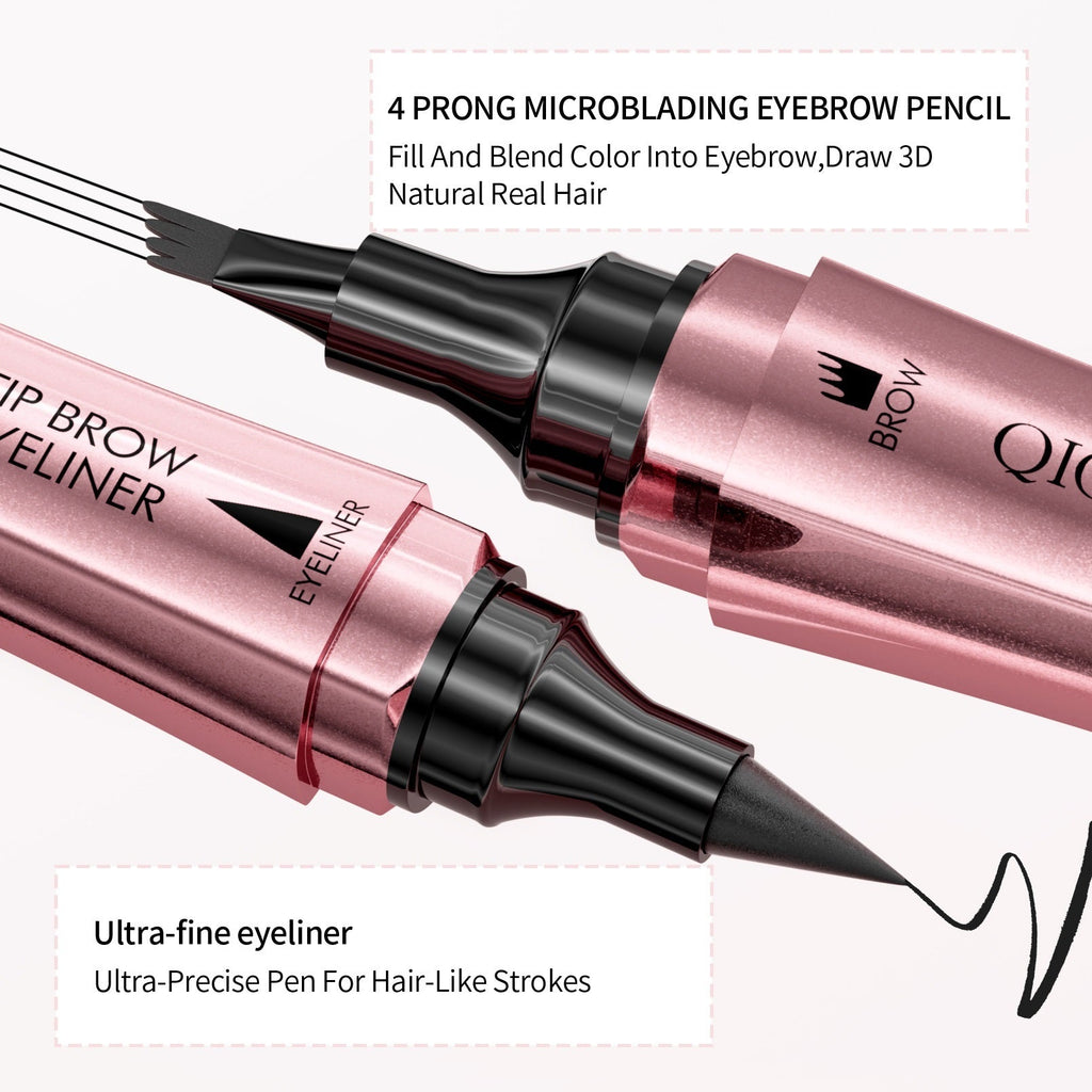 Four-Fork Tip Eyebrow Liner | 2-in-1 Dual-Purpose Liquid Brow and Eyeliner Pen