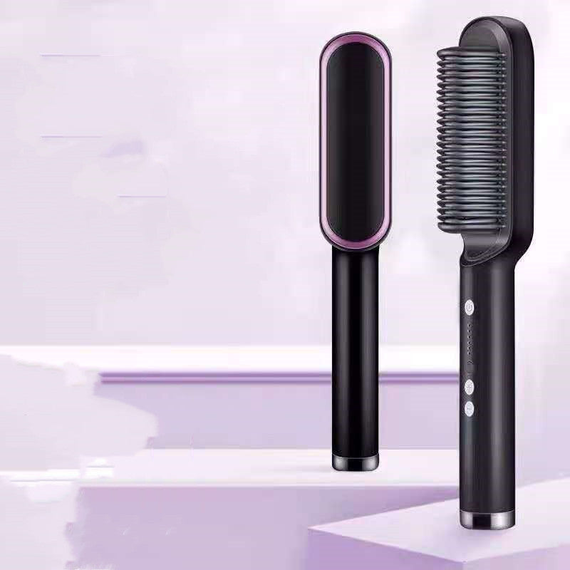 Electric Hair Brush Straightener & Curler | Dual-Purpose Negative Ion Hot Comb