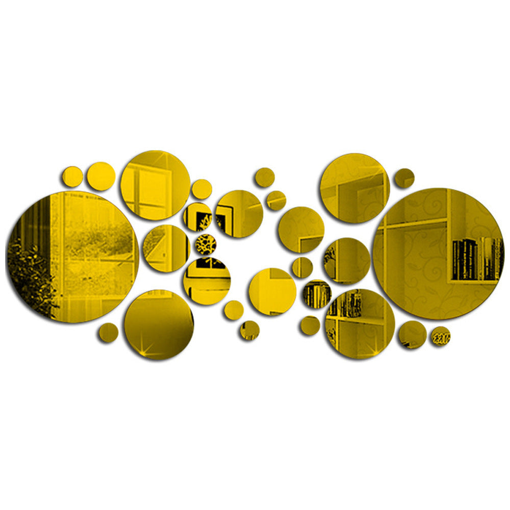 Decorative Big and Small Circle Mirror Decals | 3D Stereo Acrylic Wall Art