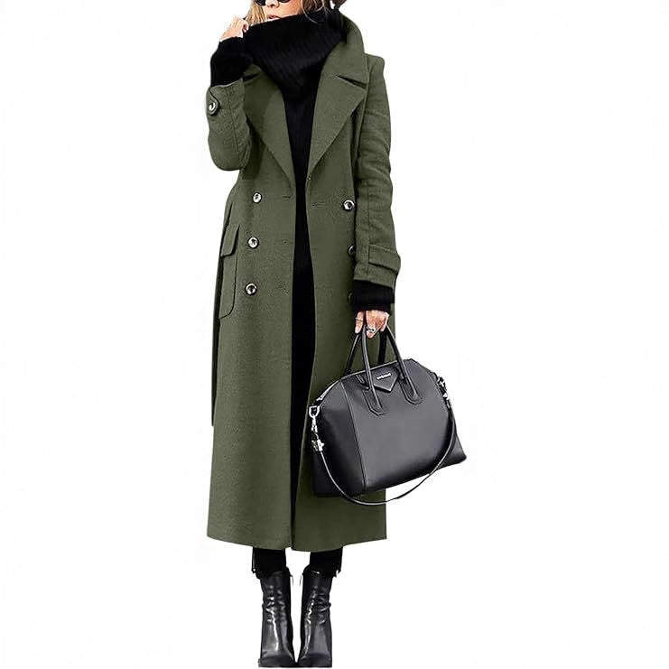 Women's Extended Length Thick Wool Coat