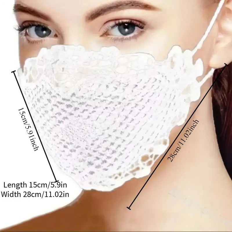 Women's Adjustable Lace Face Masks with Ear Loops