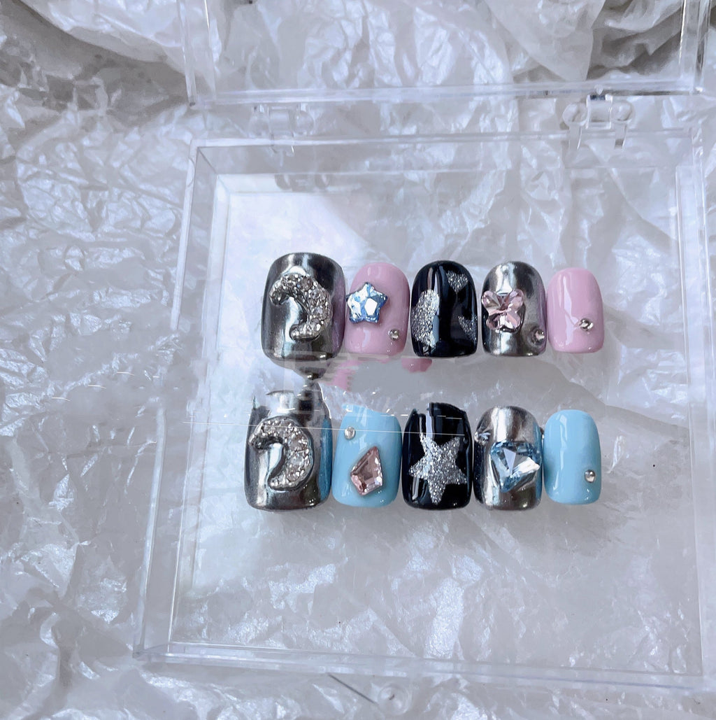 Cute Star Girl Wearable Nail Patch | Full Cover Manicure Stickers