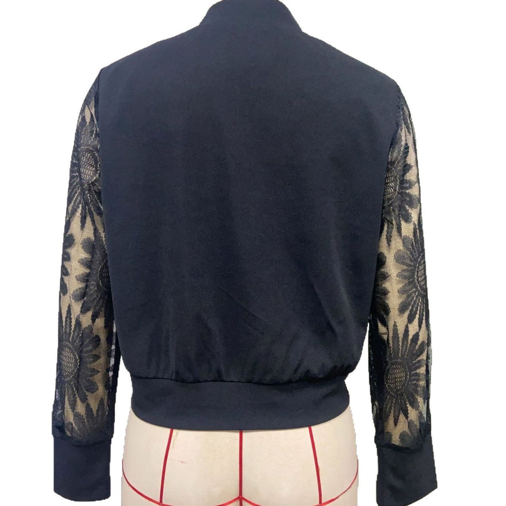 Women's Black Casual Long Sleeve Jacket