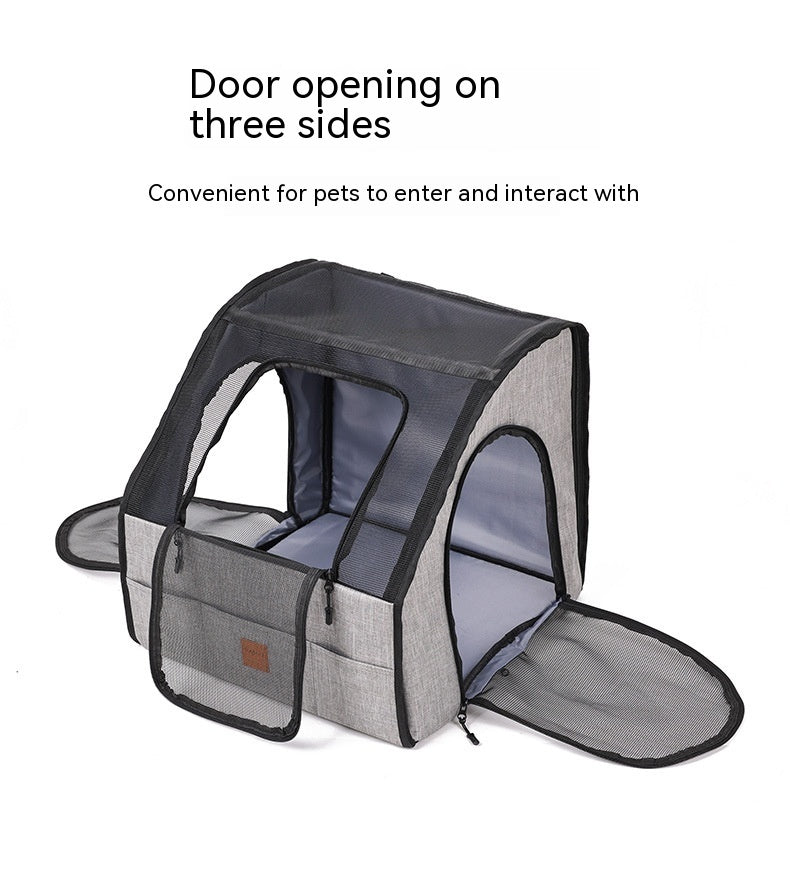 Folding Dog Car Seat Cage | Portable Travel Nest & Carrier for Pets